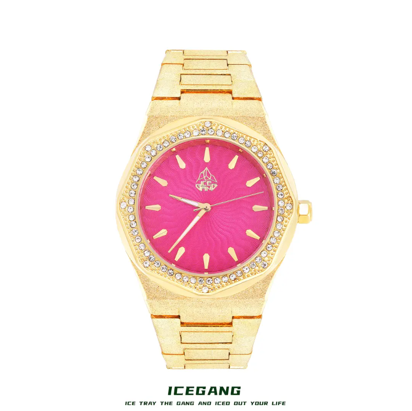 ICEGANG Sun God Series Frosted Gold Full Diamond Watch - Yoyisjewelry