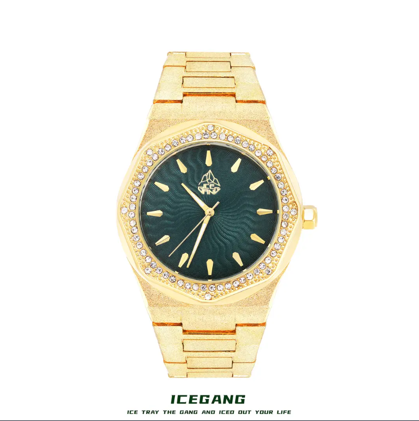 ICEGANG Sun God Series Frosted Gold Full Diamond Watch - Yoyisjewelry