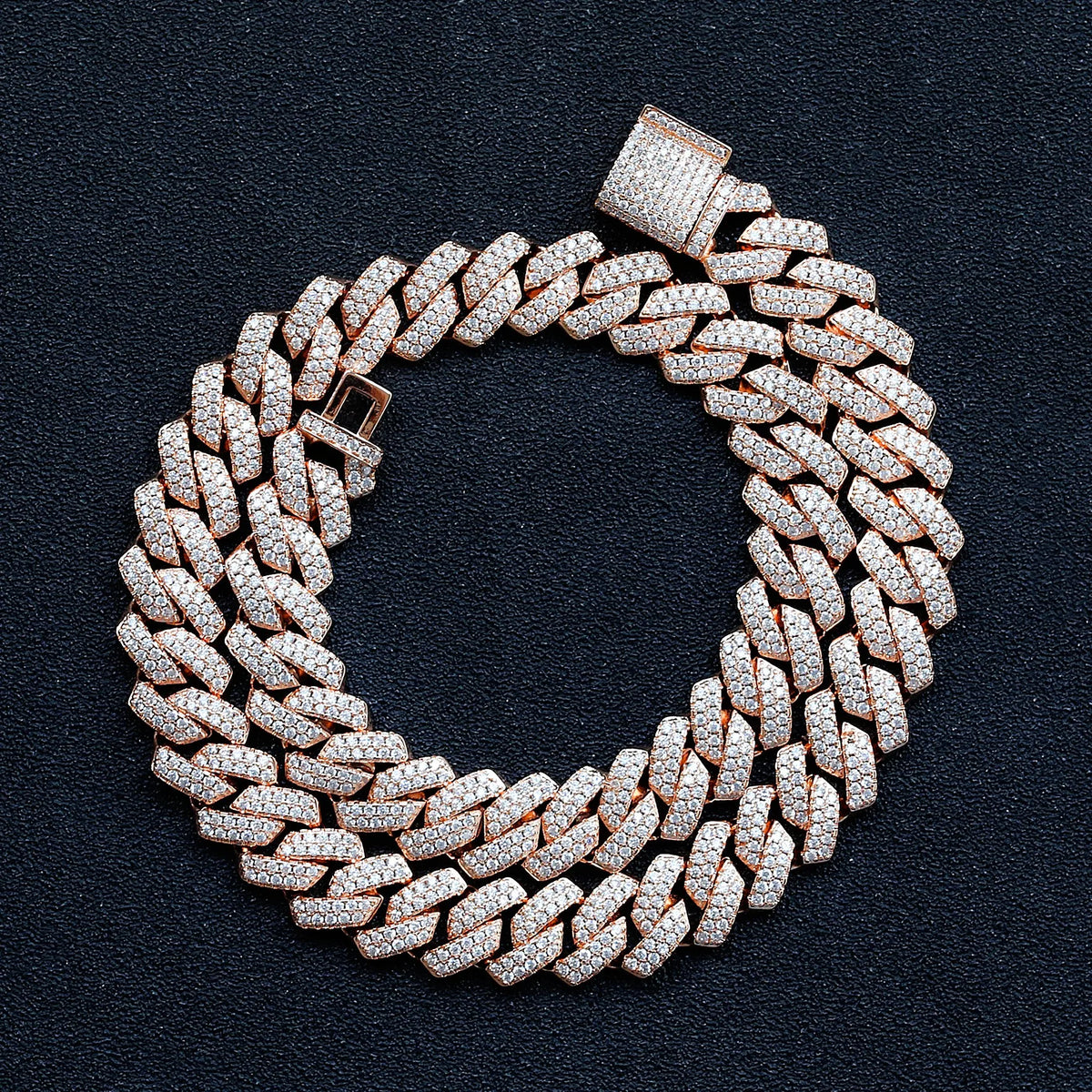 Men's Gold Moissanite  Strong Prong Cuban Link Chain - Yoyisjewelry