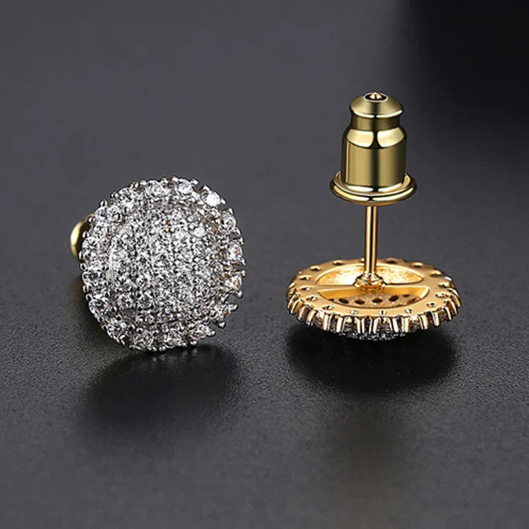 Men's Moissanite  Round Stud Earrings - Yoyisjewelry