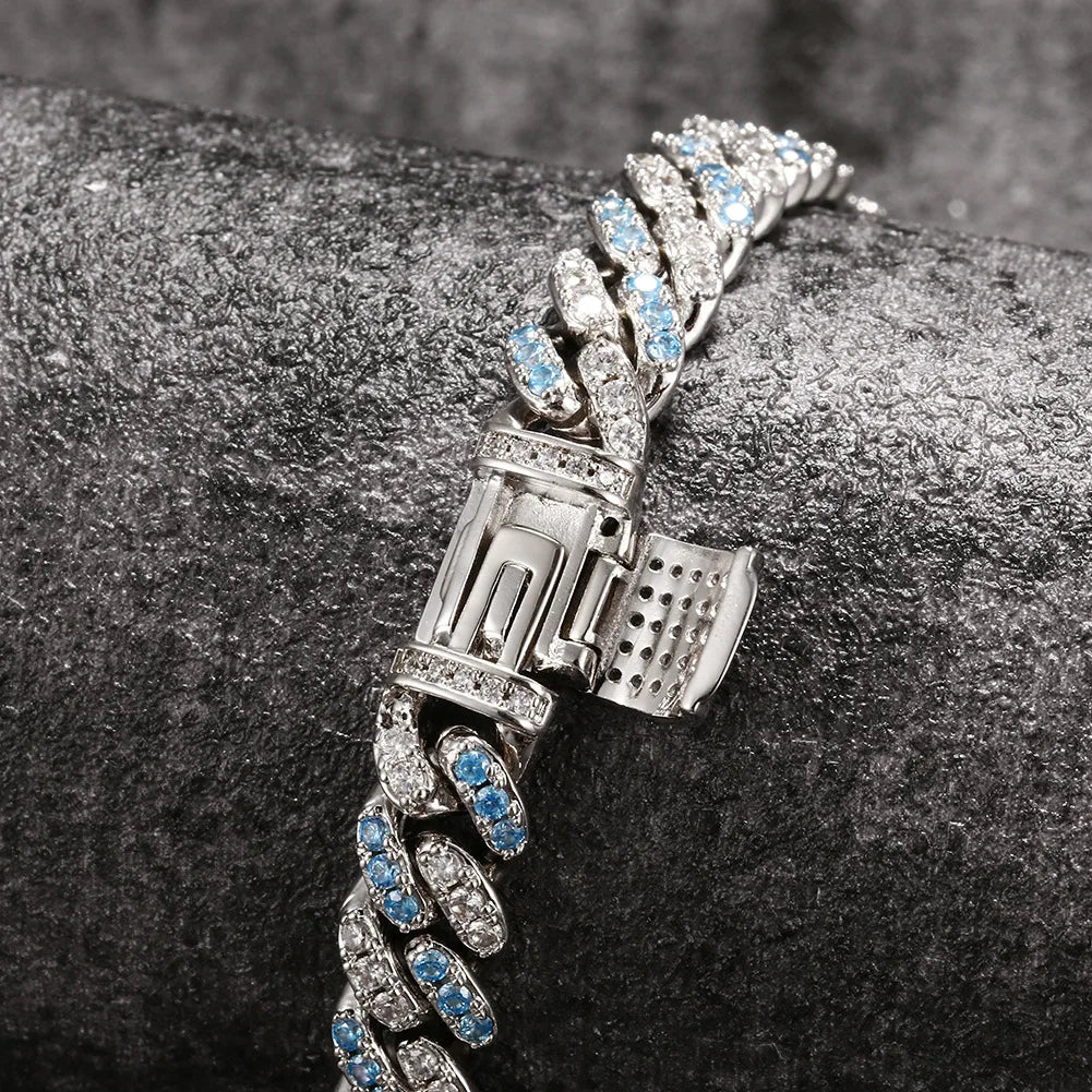 Two Tone Moissanite  Cuban Link Chain - Yoyisjewelry