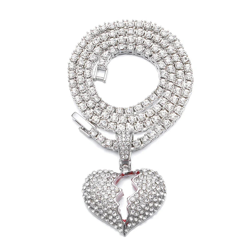 Men's Moissanite  Heartbreak Pendant Chain - Yoyisjewelry
