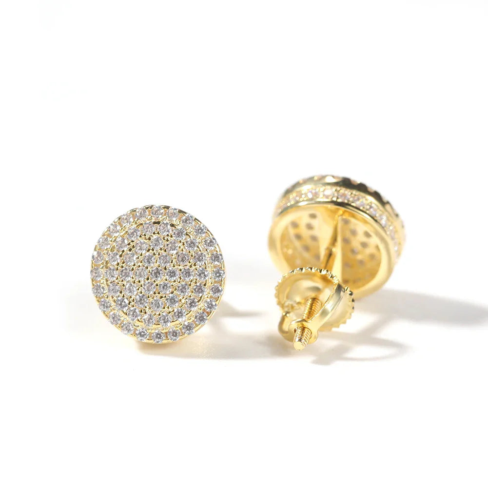 Men's Gold Moissanite Stud Earrings - Yoyisjewelry