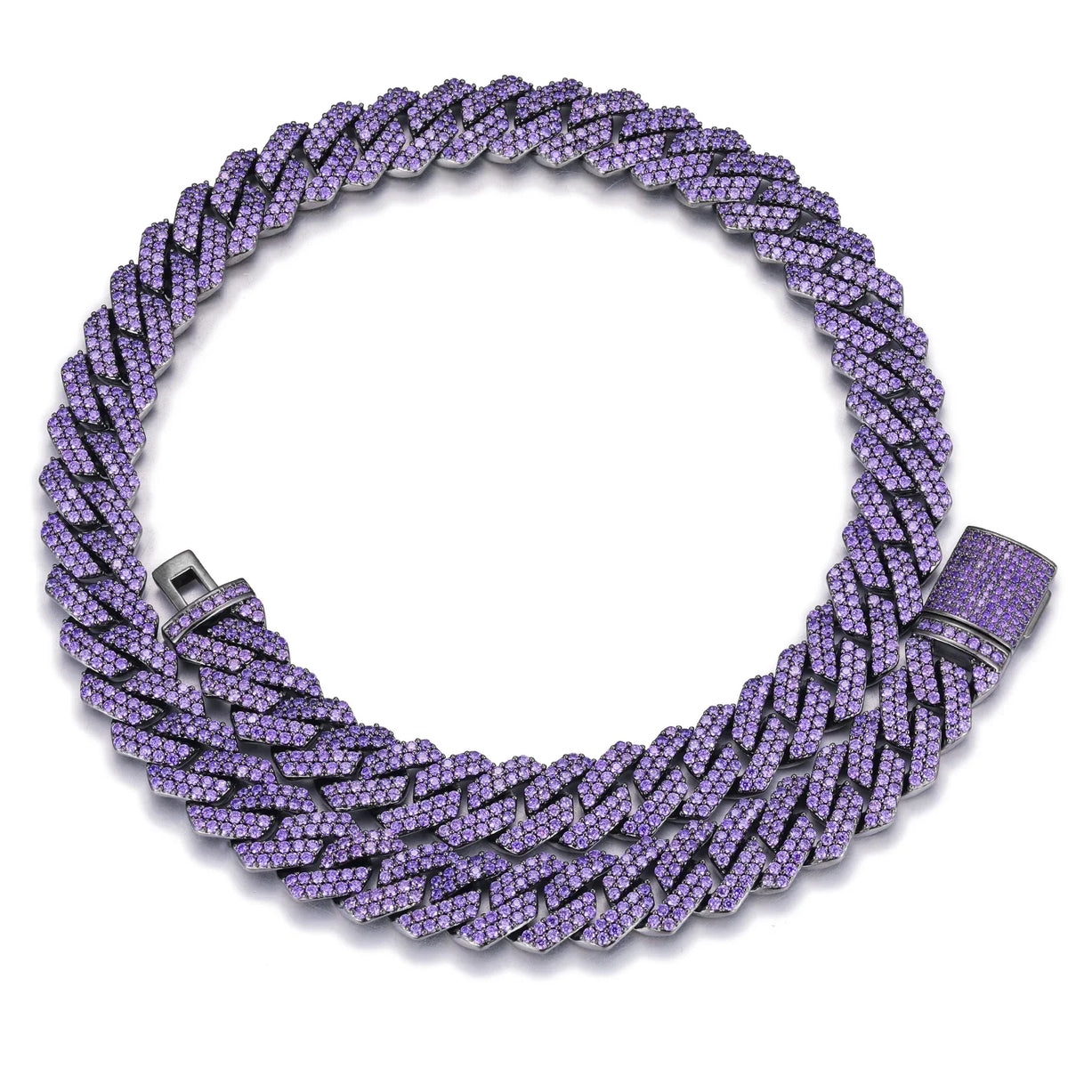 Men's Purple Moissanite  Cuban Chain - Yoyisjewelry