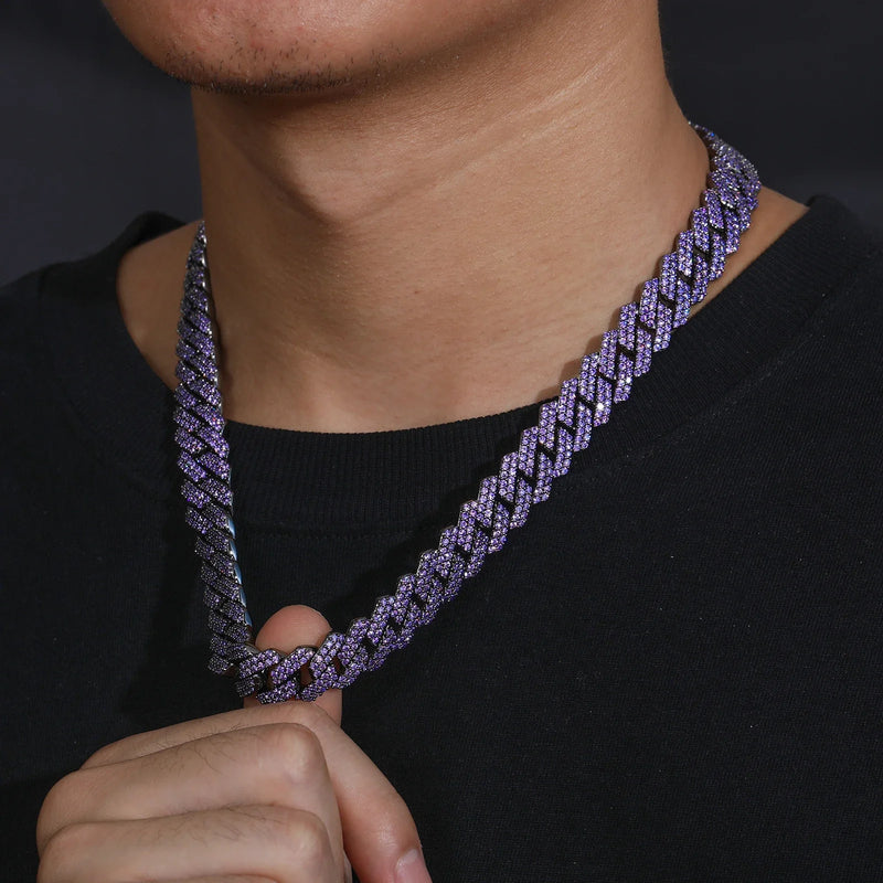 Men's Purple Moissanite  Cuban Chain - Yoyisjewelry