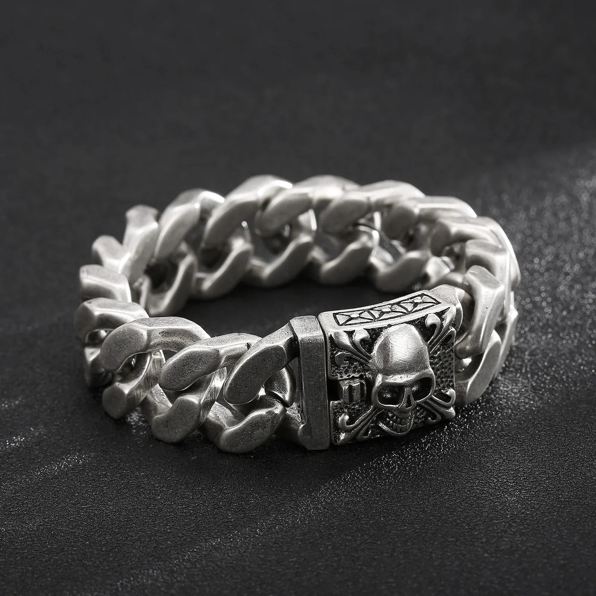 20mm Cuban Link Skull Bracelet - Yoyisjewelry