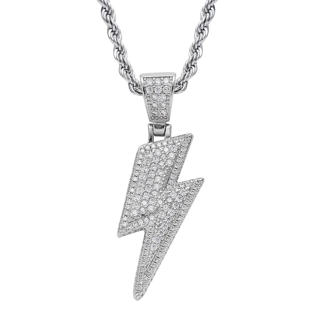 Men's Moissanite  Lightning Bold Pendant Chain - Yoyisjewelry