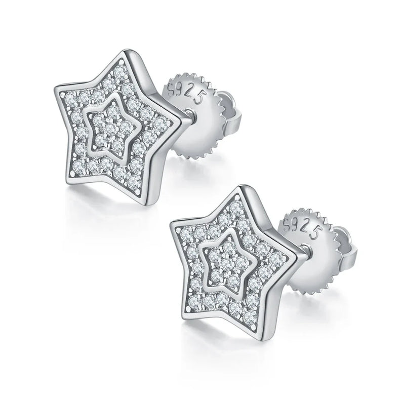 Men's Moissanite  Star Earrings - Yoyisjewelry