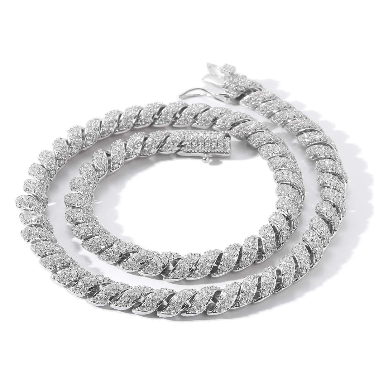 Moissanite  Rope Twist Chain - Yoyisjewelry
