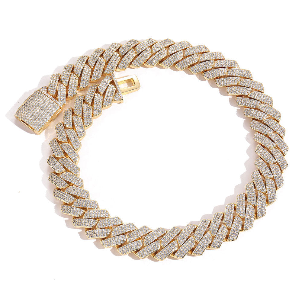 Men's Gold Plated Moissanite  Cuban Link Chain - Yoyisjewelry