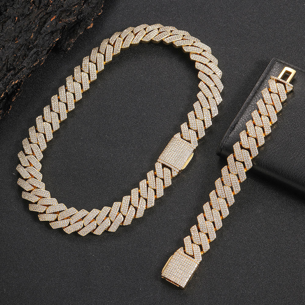 Men's Gold Plated Moissanite  Cuban Link Chain - Yoyisjewelry
