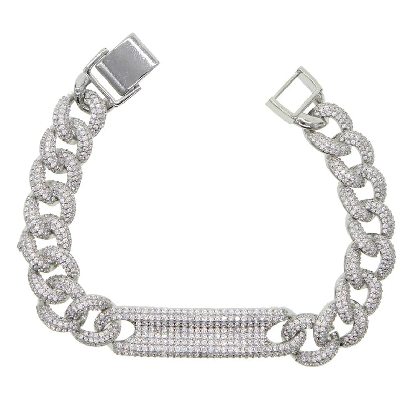 Men's Moissanite  Micro Pave Cuban Link Bracelet - Yoyisjewelry