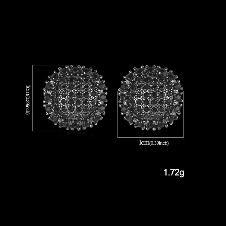 Men's Moissanite  Round Stud Earrings - Yoyisjewelry