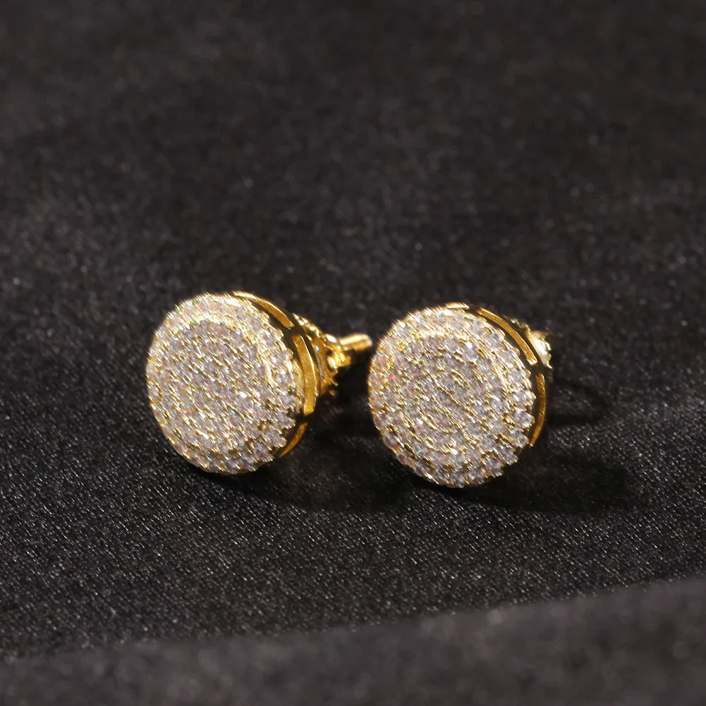 Men's Gold Moissanite Stud Earrings - Yoyisjewelry