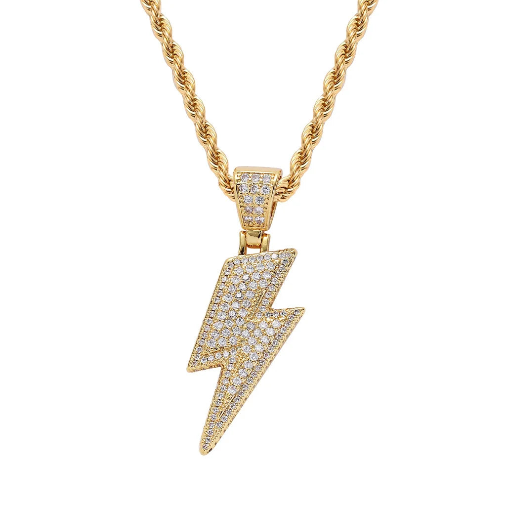 Men's Moissanite  Lightning Bold Pendant Chain - Yoyisjewelry