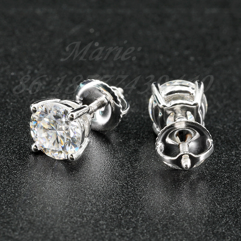 Men's Moissanite  Stud Earrings - Yoyisjewelry