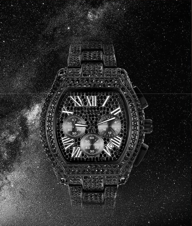 ICEGANG original three-eye barrel-shaped hip-hop luxury watch - Yoyisjewelry