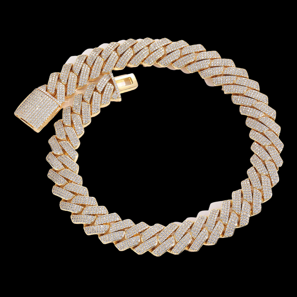 Men's Gold Plated Moissanite  Cuban Link Chain - Yoyisjewelry