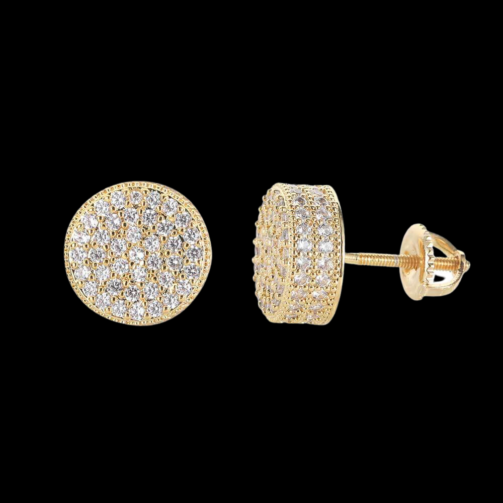Men's Gold Moissanite  Screw Back Earrings - Yoyisjewelry